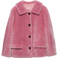 PRADA Logo Patch Shearling Jacket