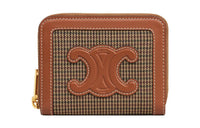 CELINE Triomphe Fabric With Calfskin Wallet Women's Brown