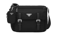 PRADA Re-Edition Recycled Nylon Patchwork 2-in-1 Messenger Bag Shoulder Bag Crossbody Bag Unisex Black