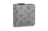 LOUIS VUITTON Zippy Calfskin Wallet Women's Metal Gray