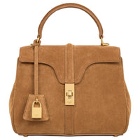 CELINE Suede Calfskin One Shoulder Handbags Women's Tobacco