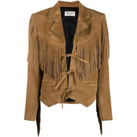SAINT LAURENT Fringed Leather Jacket