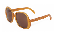 CELINE Acetate Metal Irregular Shape Sunglasses Unisex Yellow