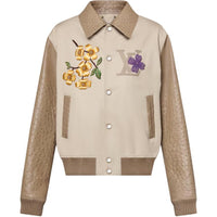 LOUIS VUITTON Embroidered Ostrich Varsity Jacket