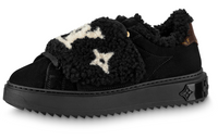 LOUIS VUITTON Lv Time Out Furry Sneakers 'Black With Brown And White Logo' Women's