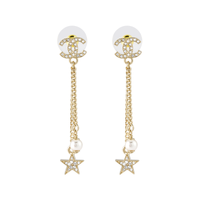 CHANEL Metal Earrings Women's Gold