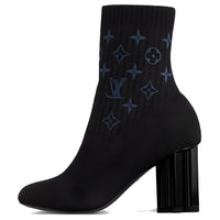 LOUIS VUITTON Silhouette Ankle Boots 8cm Women's Black