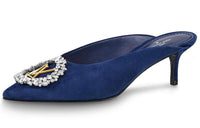 LOUIS VUITTON Madeleine Abrasion Resistant Closed Toe Slippers Women's Blue