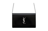 SAINT LAURENT CASSANDRE Brushed Leather Shoulder Bag Crossbody Bag Wallets Regular Women's Black