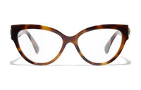 CHANEL Metal Irregular Shape Eyeglass Frames Men's Brown