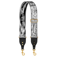 DIOR Cow Leather Bag Shoulder Strap Women's Ecru & Black
