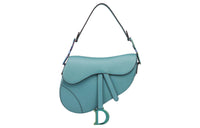 DIOR Saddle Cow Leather Handbag Women's Sky Blue