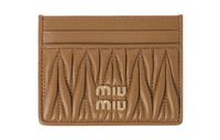 MIU MIU Matelassé Nappa Leather Card Holder Card Holder Women's Caramel Brown