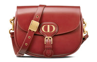 DIOR Bobby Smooth Finish Calfskin One Shoulder Crossbody Clutches Medium Size Women's Brick Red