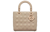 DIOR Lady Dior Sheepskin Lady Dior Bag Handbag Medium Size Women's Natural