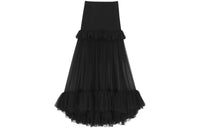 SAINT LAURENT Sheer Tiered Midi Skirt