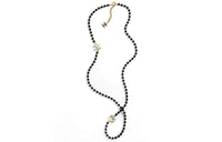 CHANEL Metal Resin Artificial Pearls Necklaces Women's Black