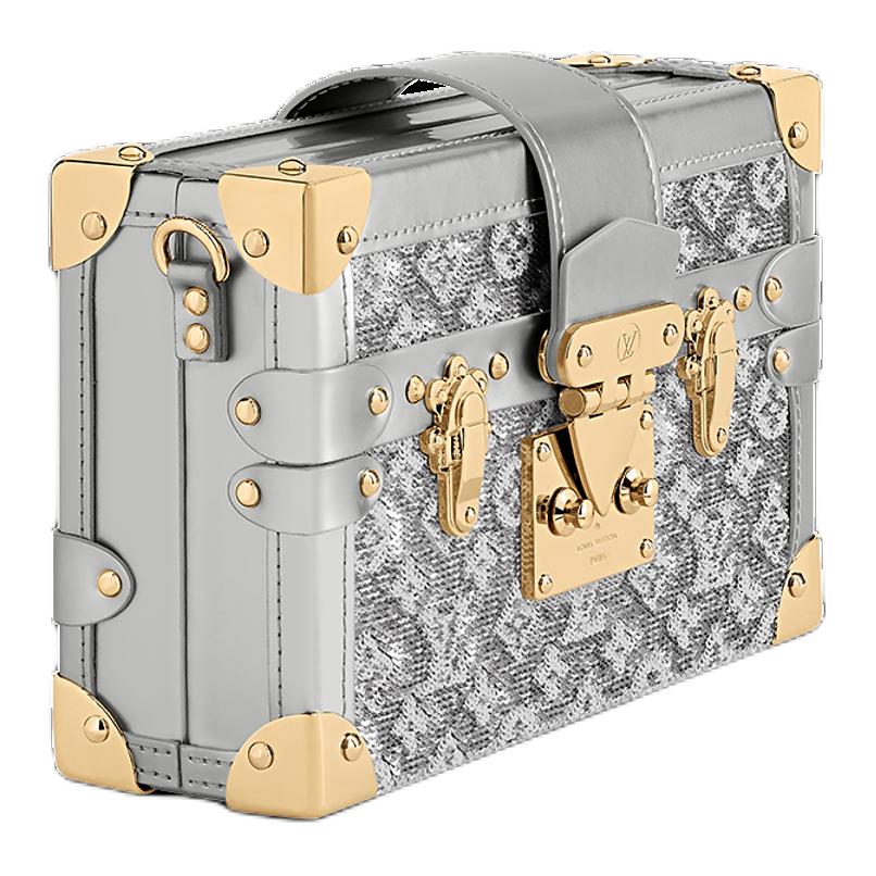 LOUIS VUITTON Petite Malle Sequins Silver