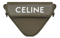 CELINE Smooth Calf Leather Triangle Bag, Crossbody Bag, Shoulder Bag Men's Black Olive Color