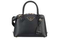 PRADA Leather Dome Bag Portable Crossbody Bag Shoulder Bag Regular Women's Black