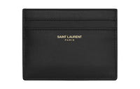 SAINT LAURENT Smooth Leather Card Clip Card Holder Men's Black