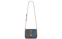 SAINT LAURENT Monogram Denim With Leather Camera Bag, Crossbody Bag, Shoulder Bag Small Size Women's