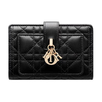 DIOR Lambskin Wallet Women's Black