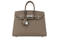 HERMES Birkin Cow Leather Birkin Bag Handbag Women's Elephant Gray