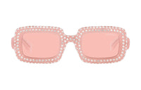 MIU MIU Crystal-embellished Rectangle-frame Sunglasses