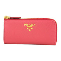 PRADA Saffiano Leather Key Pouch Women's Pink