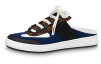 LOUIS VUITTON Wrap-toe Slippers Women's Blue Black Brown