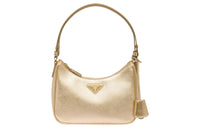 PRADA Leather Shoulder Bag Portable One Shoulder Women's Platinum