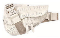 DIOR Saddle Cow Leather Saddle Bag One Shoulder Crossbody Fanny Pack Sling Bag Men's White