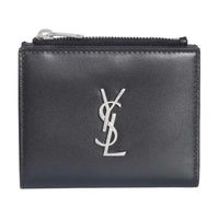 SAINT LAURENT Cow Leather Wallet Women's Black
