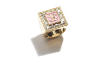 CHANEL Metal Resin Rhinestone Crystal Rings Women's Gold