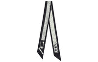 HERMES Silk Scarves Unisex Black White