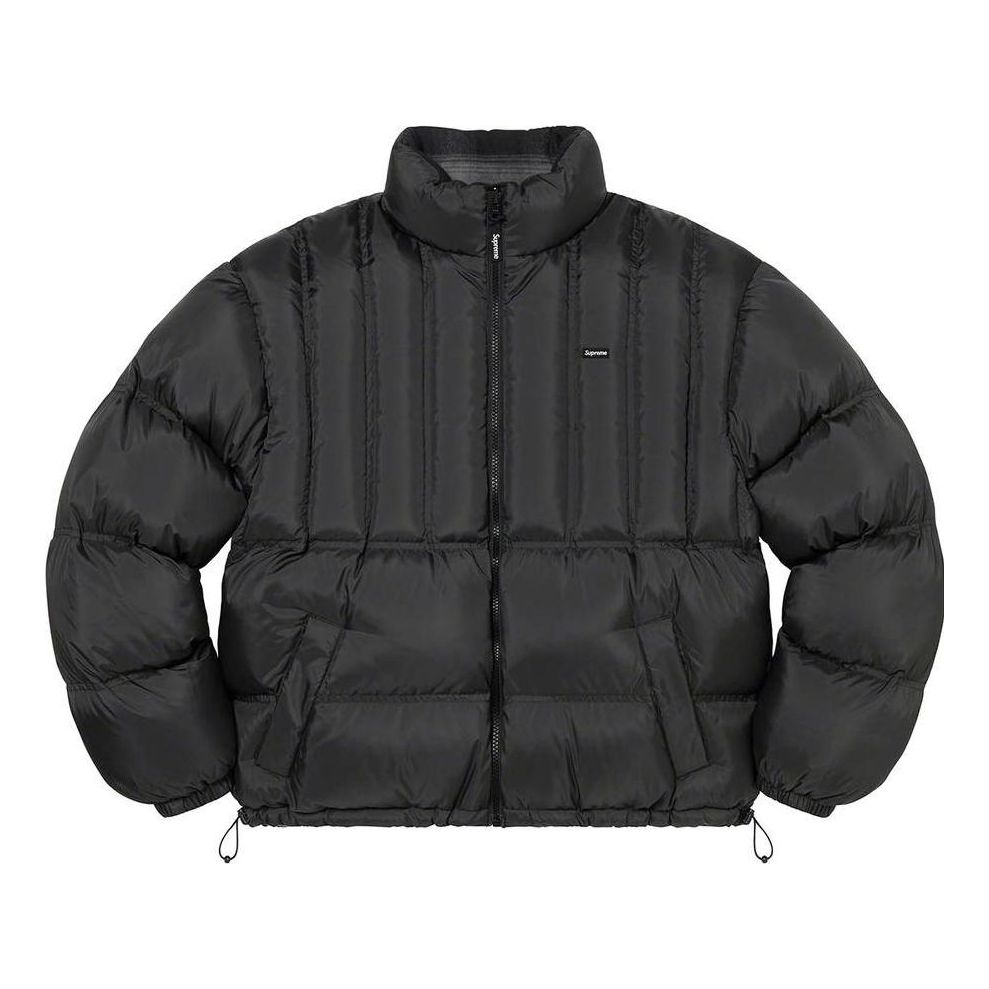 Supreme Flannel Reversible Puffer Jacket 'Black Grey' SUP-FW22-703