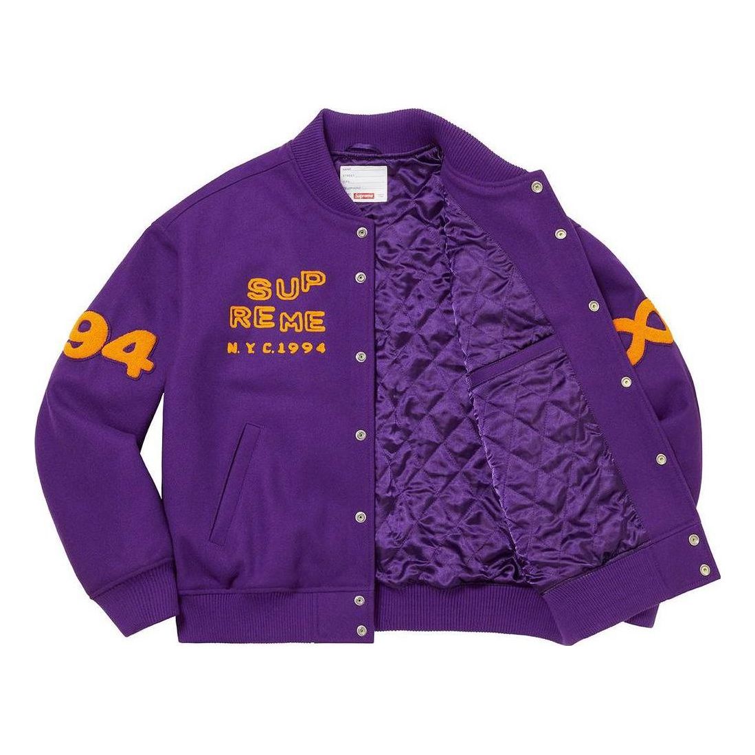 Supreme Tourist Varsity Jacket 'Purple Yellow Red' SUP-SS23-114