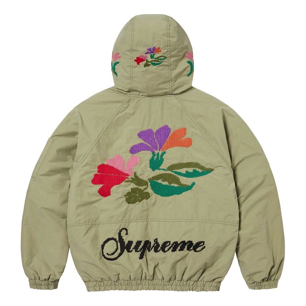 Supreme Needlepoint Hooded Jacket 'Olive Green' SUP-FW23-157