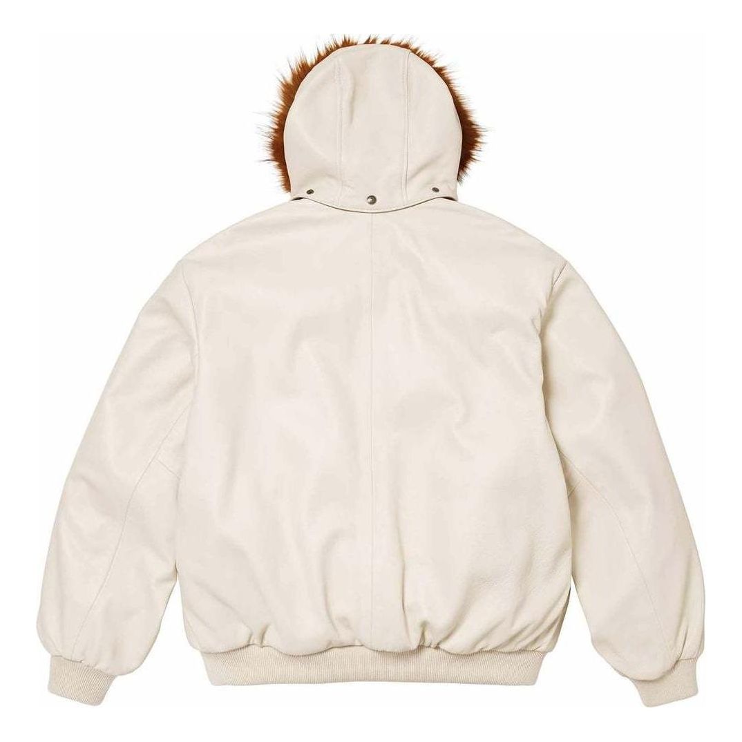 Supreme x Schott Hooded Leather Bomber Jacket 'White' SUP-SS24-076