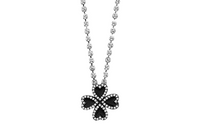 SAINT LAURENT Crystal Heart Clover Necklace
