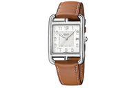 HERMES Cape Cod Wrist Watch Quartz Movement Leather Watch Bands White Dial Men's