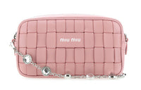 MIU MIU Nappa Leather Shoulder Bag Crossbody Bag Women's Pink