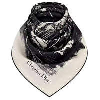 DIOR Mulberry Silk Scarves Women's Black