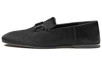 HERMES Drink Casual Single Shoes Men's Black