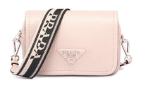 PRADA Leather Crossbody Bag Shoulder Bag Small Size Women's Light Pink