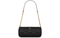 SAINT LAURENT Lambskin Cylinder Bag Shoulder Bag Women's Black