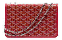 GOYARD Alexandre III Canvas With Leather Shoulder Bag Crossbody Bag Women's Red