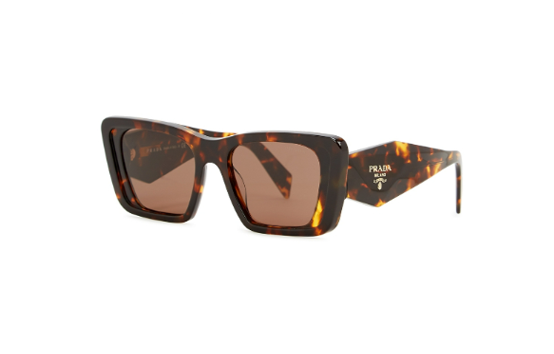 PRADA - Irregular Shape Sunglasses Women's Tortoiseshell
