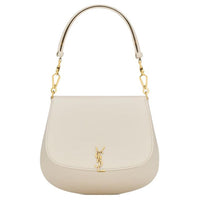 SAINT LAURENT Nolan Calfskin Handbag, Shoulder Bag Women's Vintage White